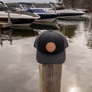 Lake Winnipesaukee Trucker Snapback Hat - Black