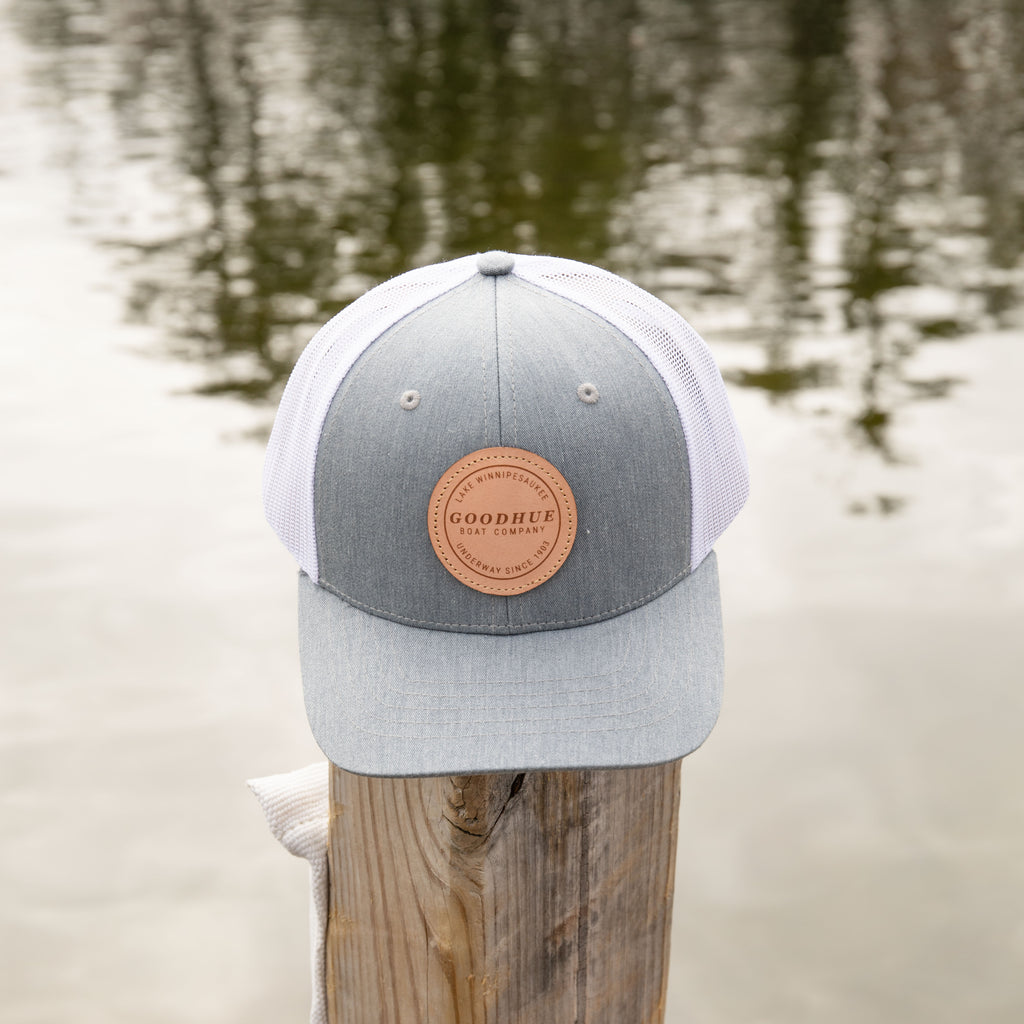 Lake Winnipesaukee Trucker Snapback Hat - Heather Gray White