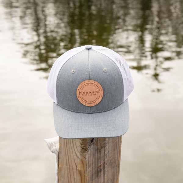 Lake Winnipesaukee Trucker Snapback Hat - Heather Gray White