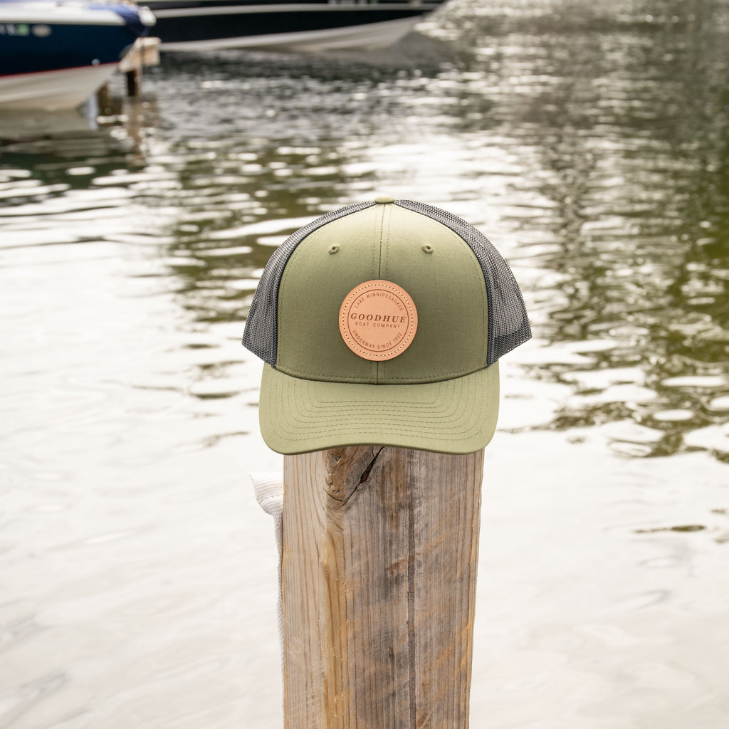 Lake Winnipesaukee Trucker Snapback Hat - Olive/Black