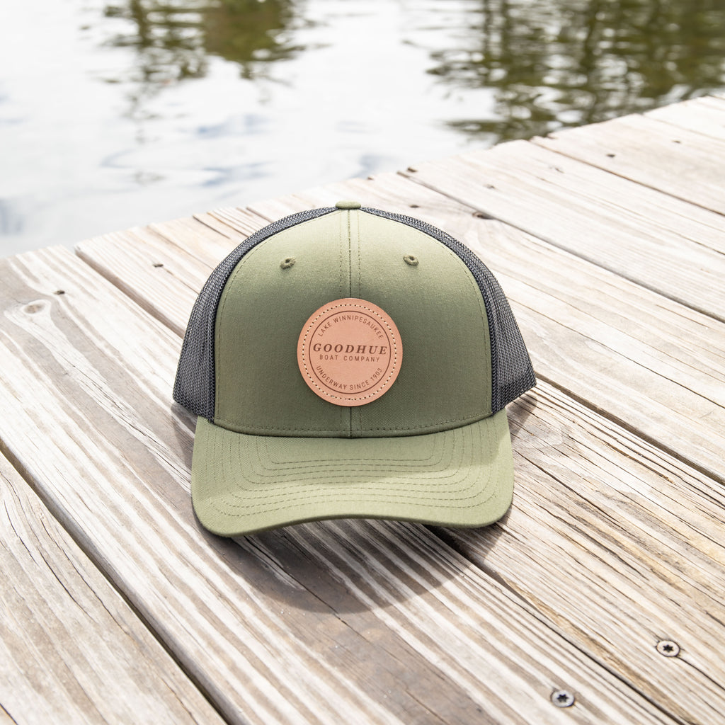 Lake Winnipesaukee Trucker Snapback Hat - Olive/Black