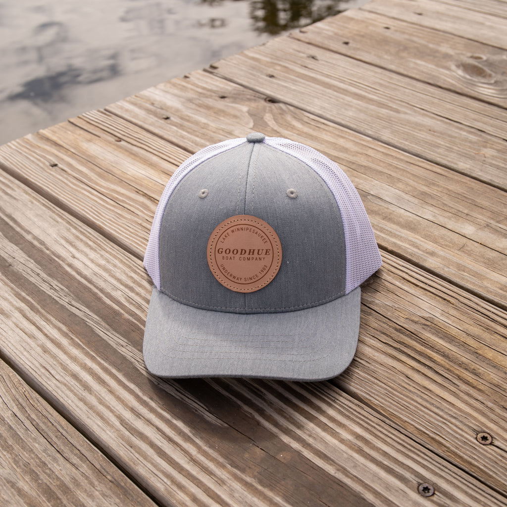 Lake Winnipesaukee Trucker Snapback Hat - Heather Gray White