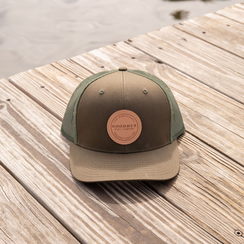 Lake Winnipesaukee Trucker Snapback Hat - Dark Olive Green