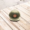 Lake Winnipesaukee Flat Brim Snapback Hat - Olive