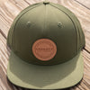 Lake Winnipesaukee Flat Brim Snapback Hat - Olive